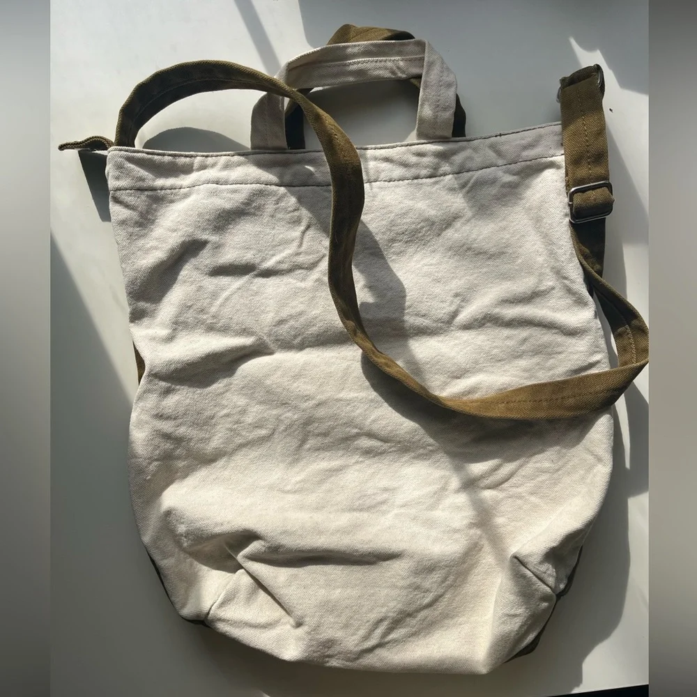 BAGGU Vertical Duck Bag — rich brown & raw canvas DEADSTOCK - Picture 3 of 4